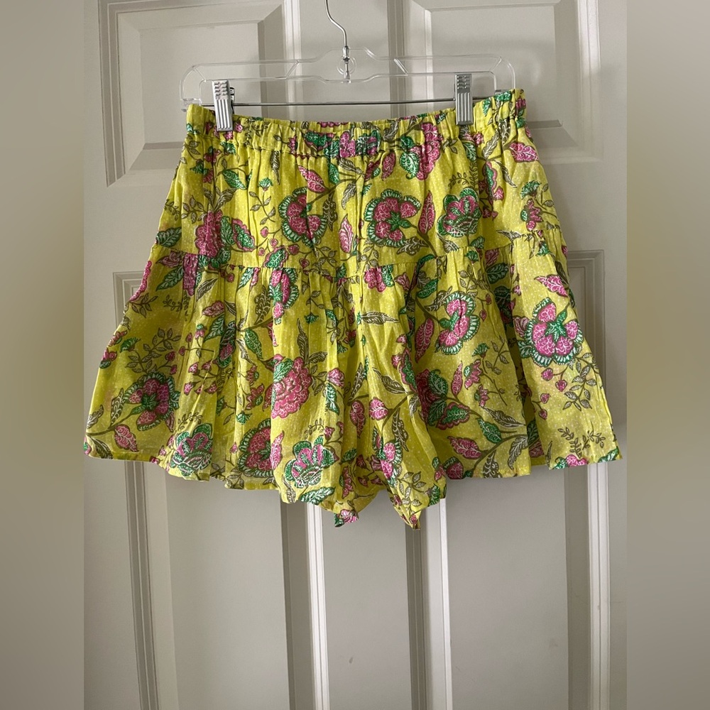 Women's Sundry Vibrant floral skort lightweight lined pockets elastic waist M